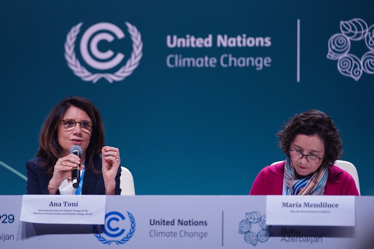 Ana Toni, secretária nacional de Mudança do Clima do Ministério do Meio Ambiente, durante participação na COP29.