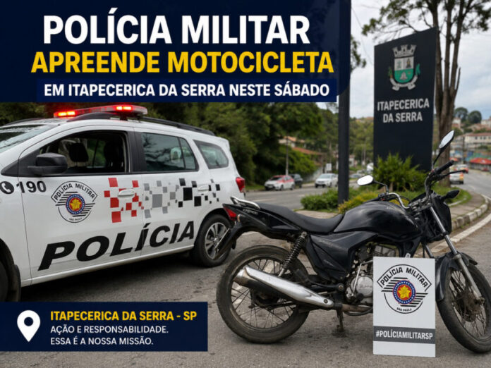 Polícia Militar apreende motocicleta em Itapecerica da Serra neste sábado
