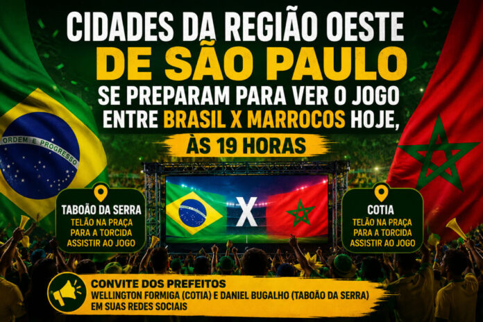 Taboão e Cotia Instalam Telões Públicos para Jogo Brasil x Marrocos