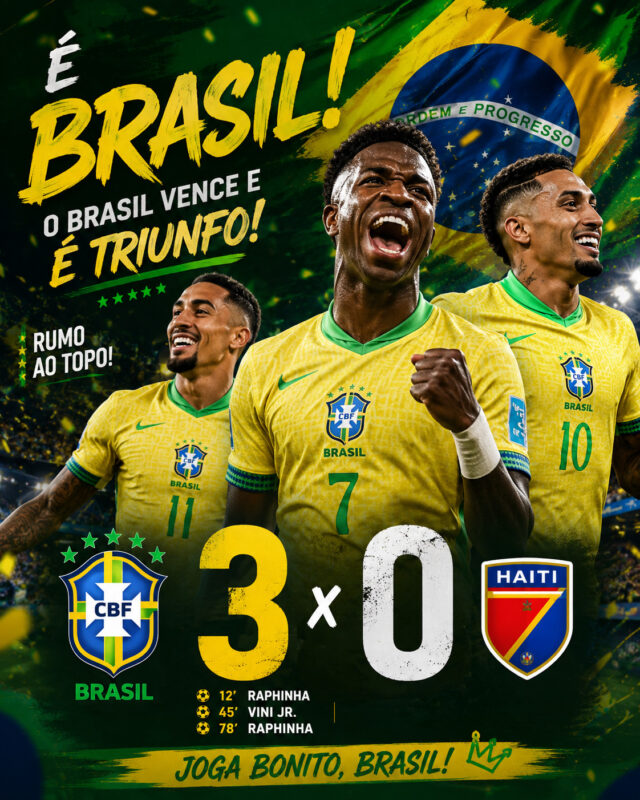 Brasil e Haiti 3 a 0