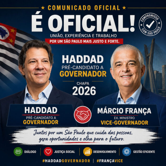 Haddad e Márcio França chapa 2026