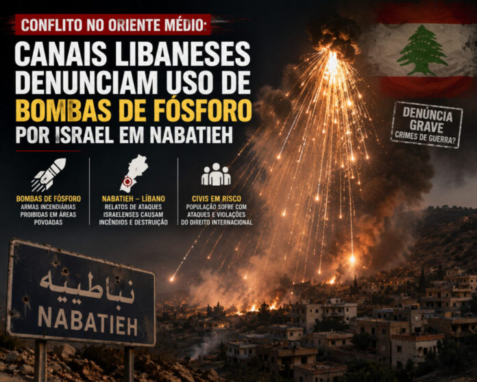 bombardeio fósforo Nabatieh Líbano bombardeio fósforo Nabatieh Líbano