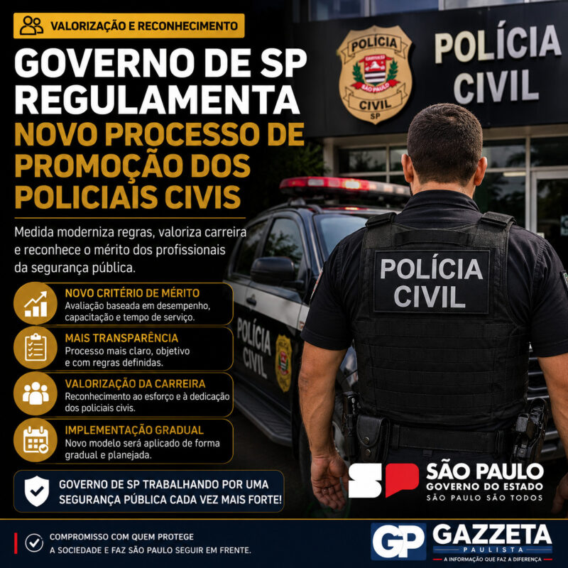 Governo de SP regulamenta promocao policia civil Decreto 70771 Governo de SP regulamenta promocao policia civil Decreto 70771