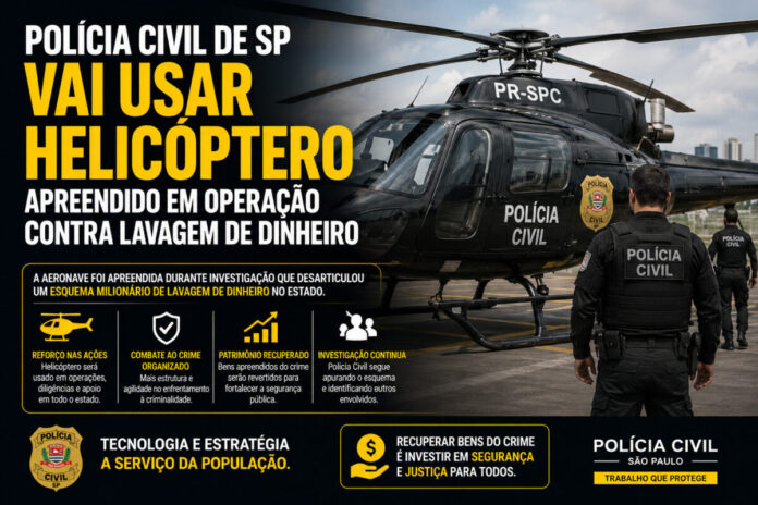 Polícia Civil SP helicóptero apreendido Operação Falsa Las Vegas Polícia Civil SP helicóptero apreendido Operação Falsa Las Vegas