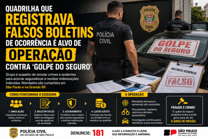 Operação Miragem Golpe do Seguro Polícia Civil SPt Operação Miragem Golpe do Seguro Polícia Civil SP