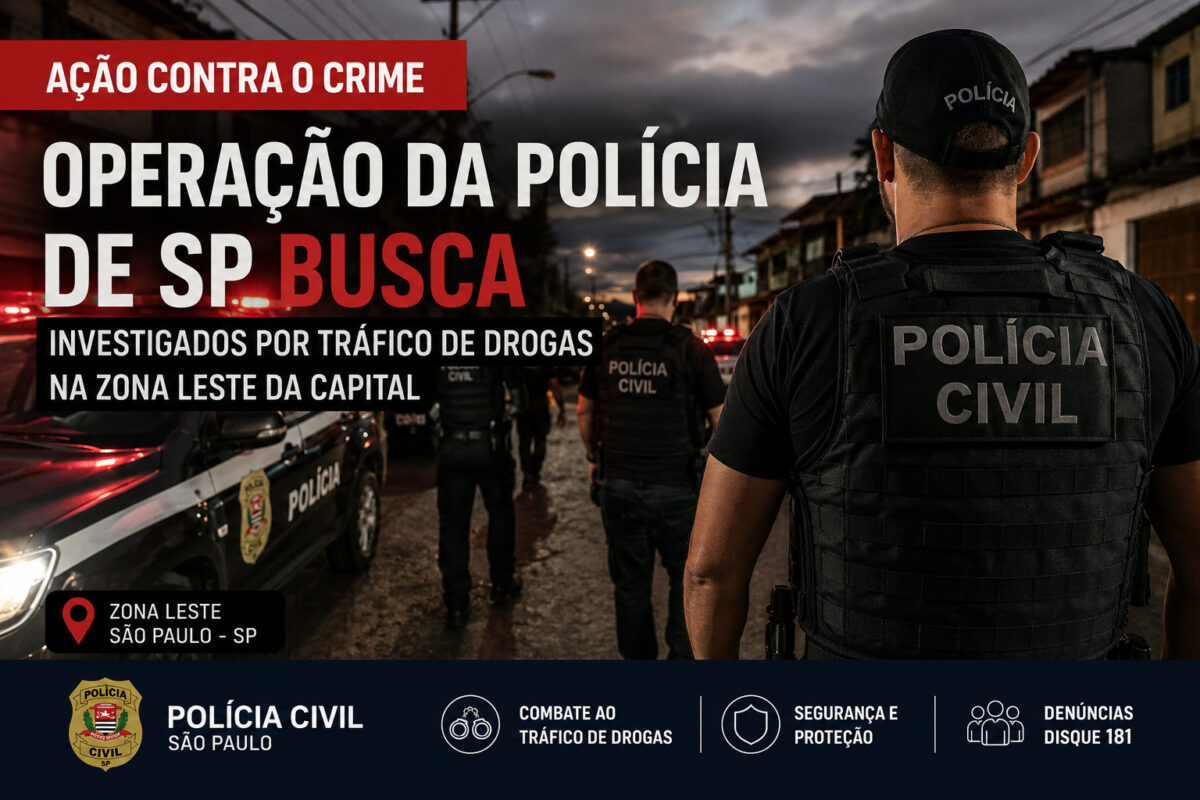 Polícia Civil SP operação tráfico de drogas Zona Leste Polícia Civil SP operação tráfico de drogas Zona Leste