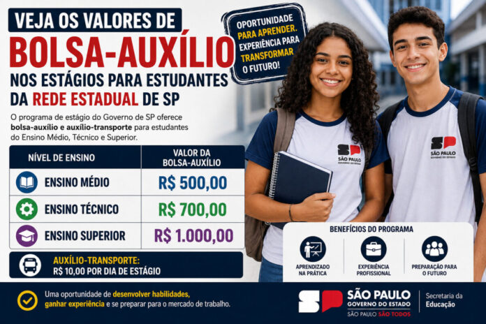 Bolsa Estágio Ensino Médio SP valores Bolsa Estágio Ensino Médio SP valores