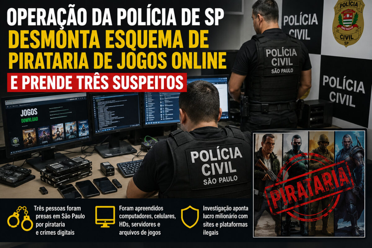 Operação Gank pirataria jogos SP Operação Gank pirataria jogos SP
