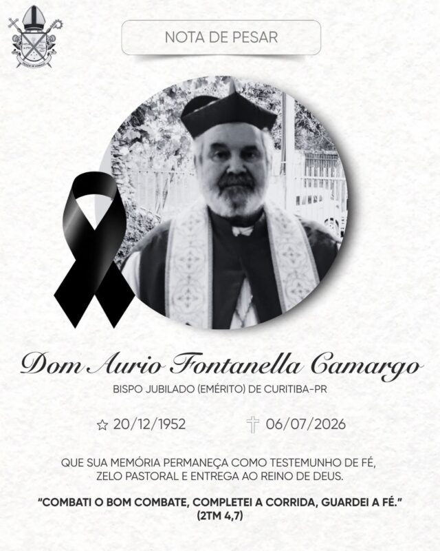 NOTA DE PESAR- Dom Aurio Fontanella Camargo
