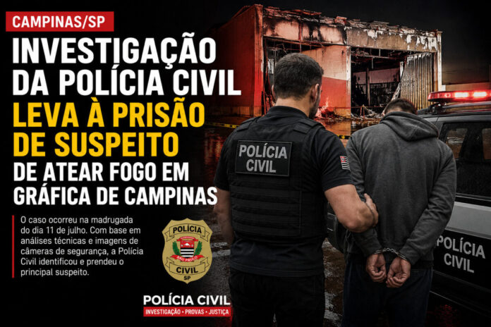 Prisão suspeito incêndio gráfica Campinas