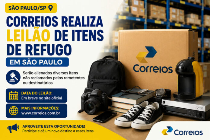 Leilão de refugo Correios São Paulo 2026