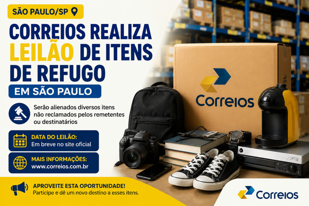 Leilão de refugo Correios São Paulo 2026 Leilão de refugo Correios São Paulo 2026
