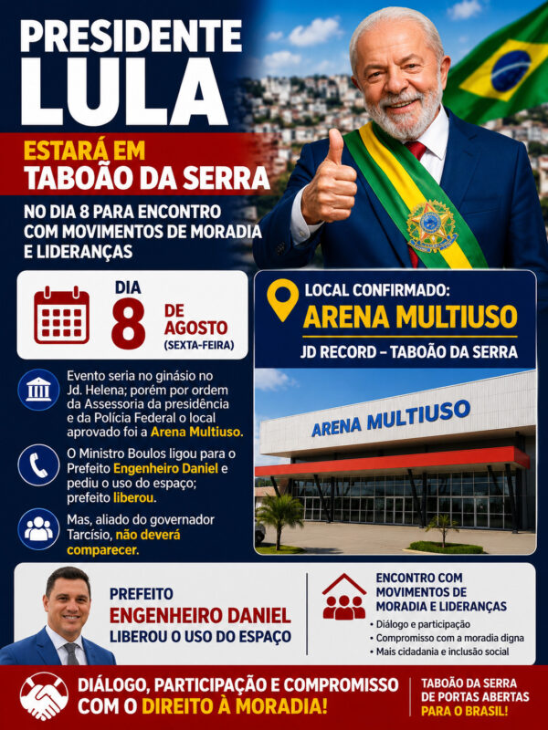 Presidente Lula em Taboao da Serra Arena Ministro Presidente Lula em Taboao da Serra Arena Ministro