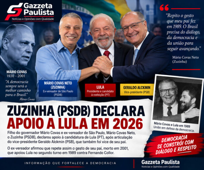 Mario Covas Neto Zuzinha declara apoio a Lula