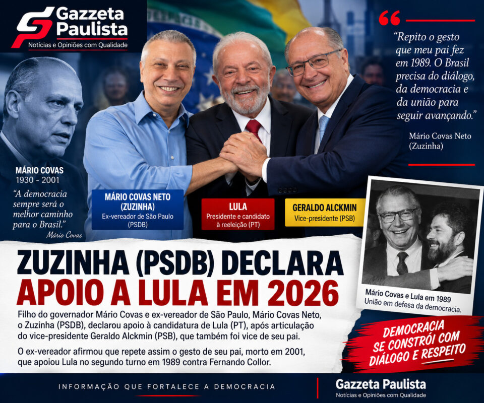 Mario Covas Neto Zuzinha declara apoio a Lula Mario Covas Neto Zuzinha declara apoio a Lula