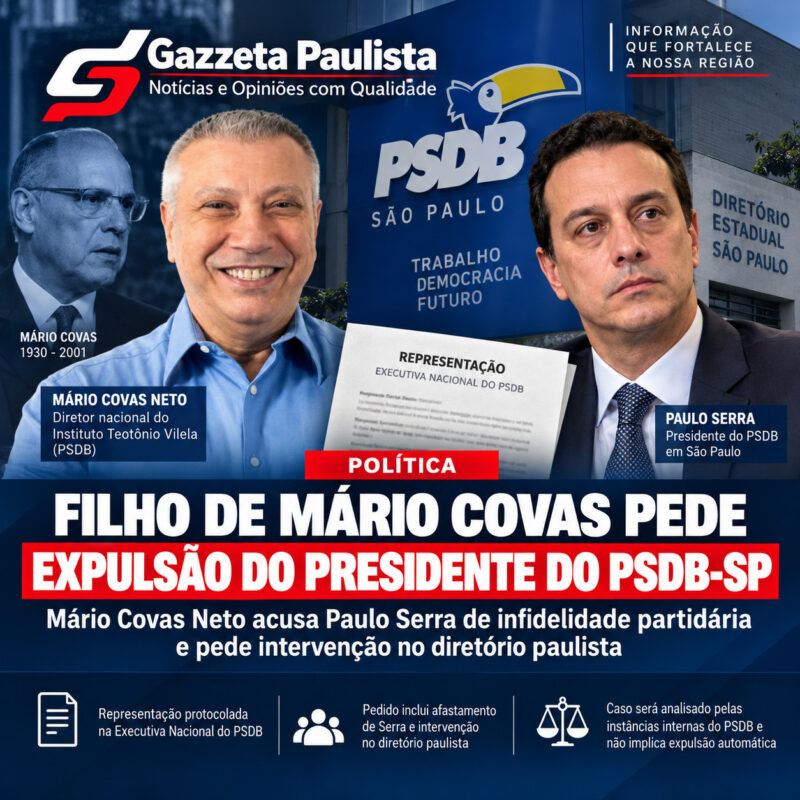 Mario Covas Neto pede expulsao Paulo Serra PSDB Mario Covas Neto pede expulsao Paulo Serra PSDB