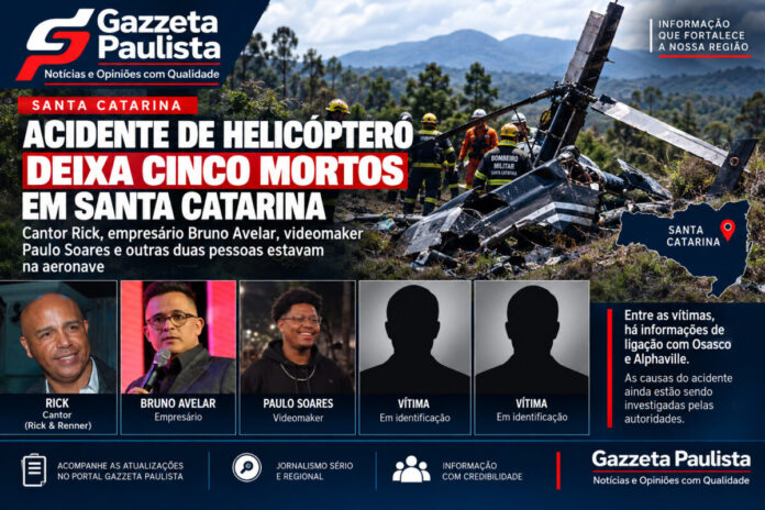 acidente helicoptero Santa Catarina cantor Rick Bruno Avelar acidente helicoptero Santa Catarina cantor Rick Bruno Avelar