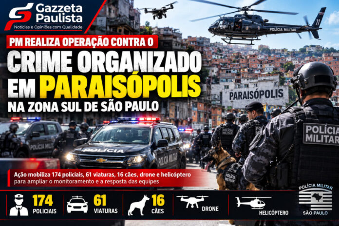 PM realiza megaoperação contra o crime organizado em Paraisópoli