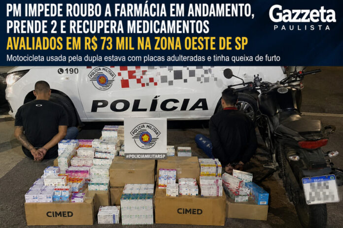 PM impede roubo a farmácia em Perdizes PM impede roubo a farmácia em Perdizes