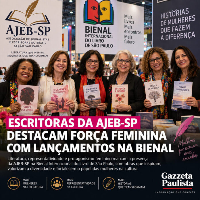 Escritoras da AJEB-SP destacam força feminina com lançamentos na Bienal