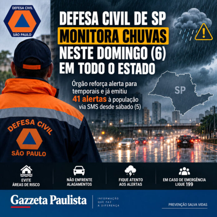 Defesa Civil de SP monitora chuvas e emite alertas em todo o estado Defesa Civil de SP monitora chuvas e emite alertas em todo o estado