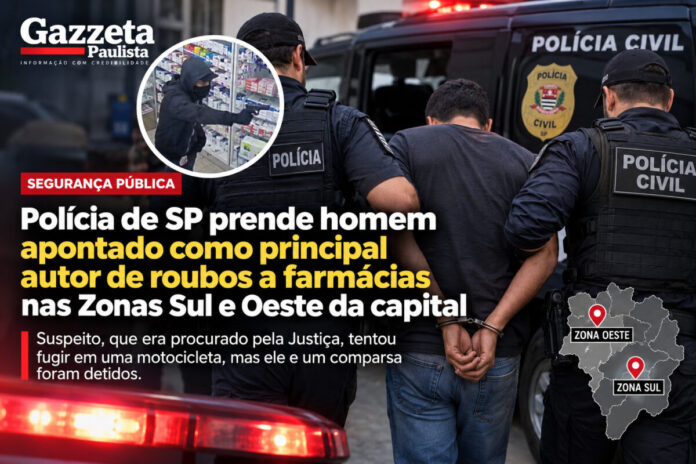 Polícia de SP prende líder de quadrilha de roubos a farmácias na capital