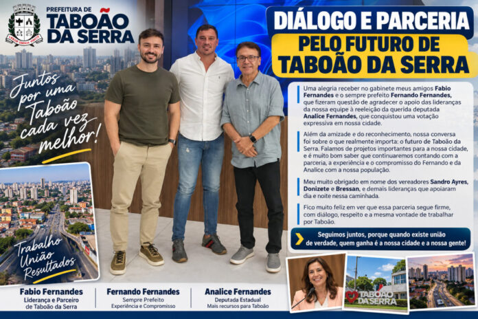 Diálogo e Parceria por Taboão da Serra Engenheiro Daniel recebe Fernando Fernandes e Fábio Fernandes em agenda pós-eleitoral em Taboão