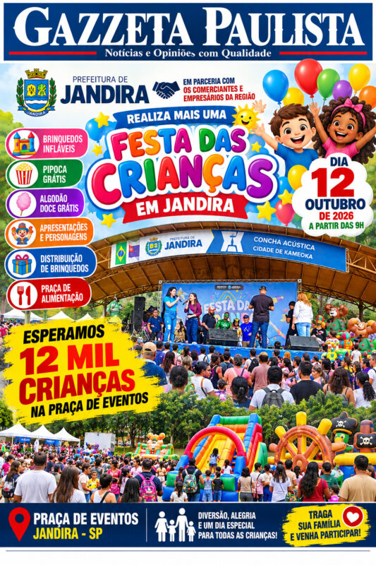 Prefeitura de Jandira e empresários realizam Festa das Crianças na Praça de Eventos