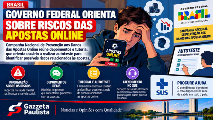 Governo Federal lança campanha sobre riscos das apostas e apoio no SUS