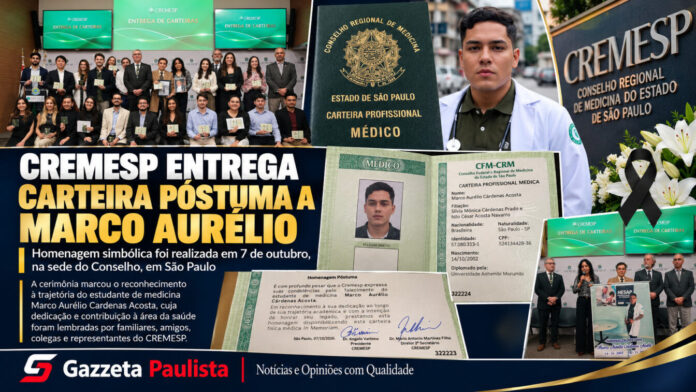 CREMESP entrega carteira profissional de medicina pós-morte a Marco Aurélio Cardenas Acosta