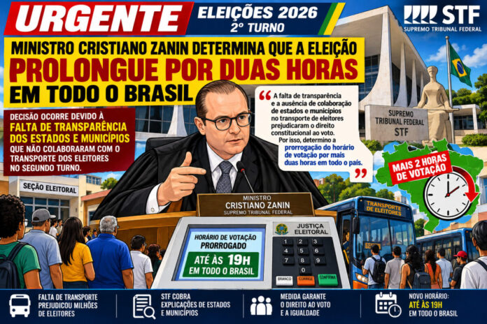 STF Prorroga Horário de Votação em Todo o País Até as 19h no 2º Turno