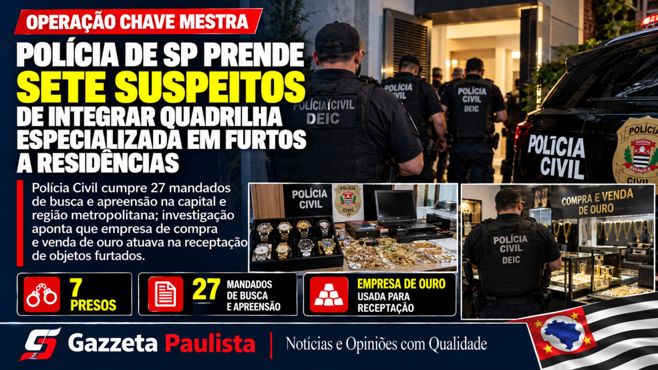 Operação Chave Mestra_ Sete Presos Operação Chave Mestra da Polícia de SP prende sete suspeitos de furtos a residências