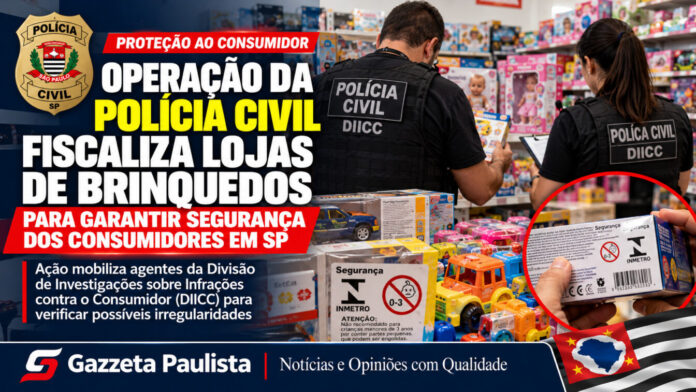 : Operação da Polícia Civil fiscaliza lojas de brinquedos para garantir segurança dos consumidores em SP
