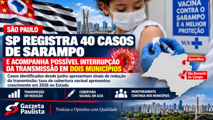 SP registra 40 casos de sarampo e monitora fim da transmissão em cidades